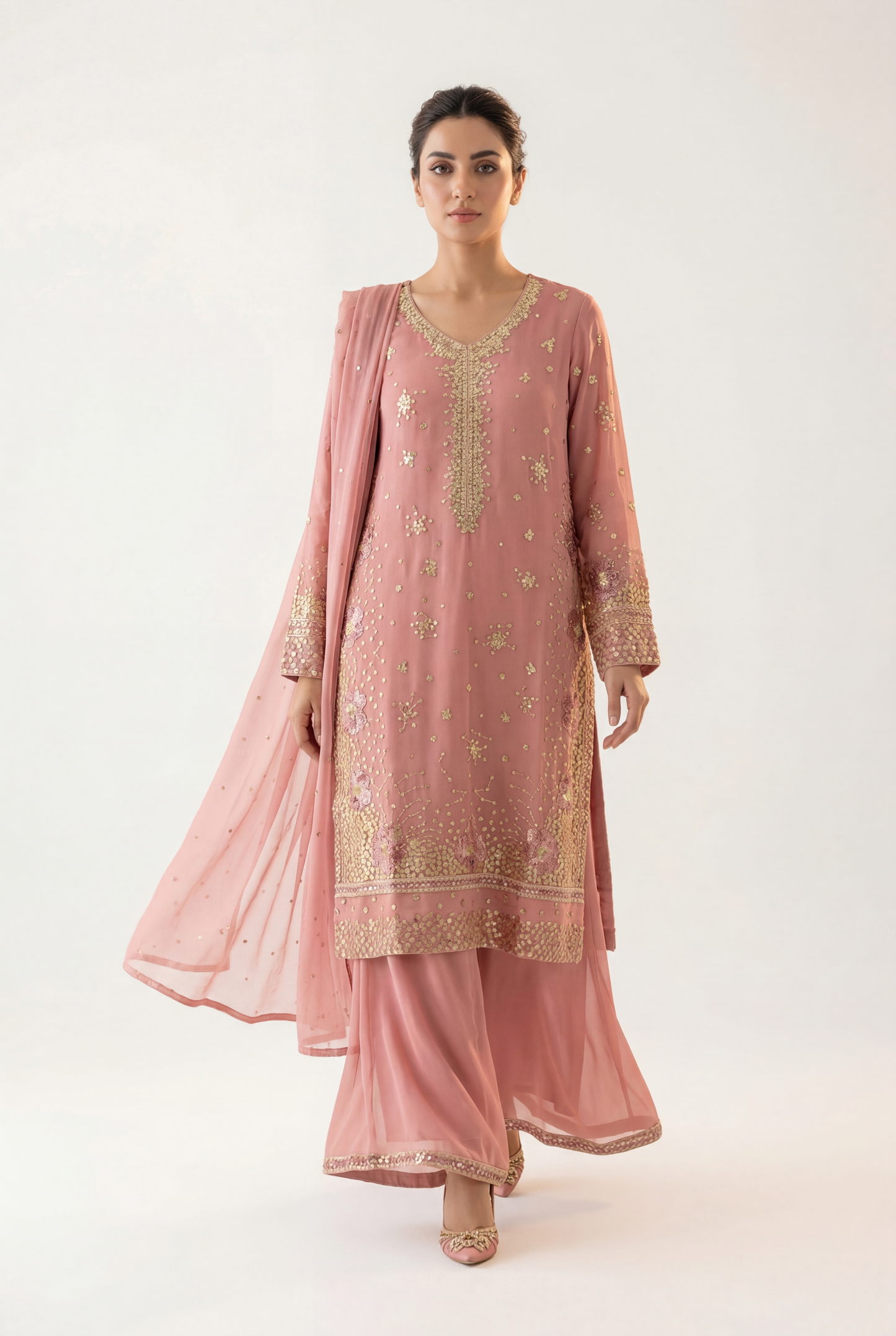 Bandhan Pink Shirt 3-Piece - AI Photo