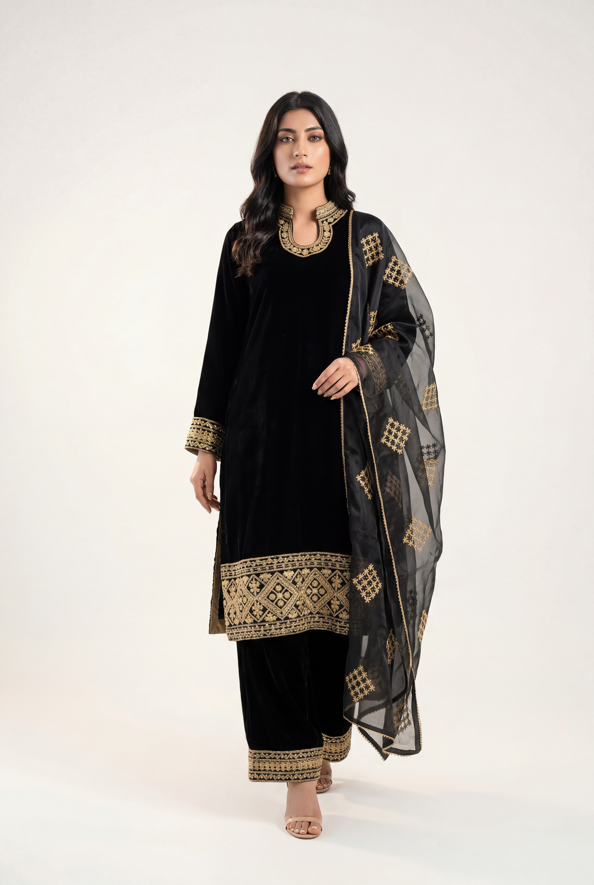 Bandhan Black Shirt 3-Piece - AI Photo
