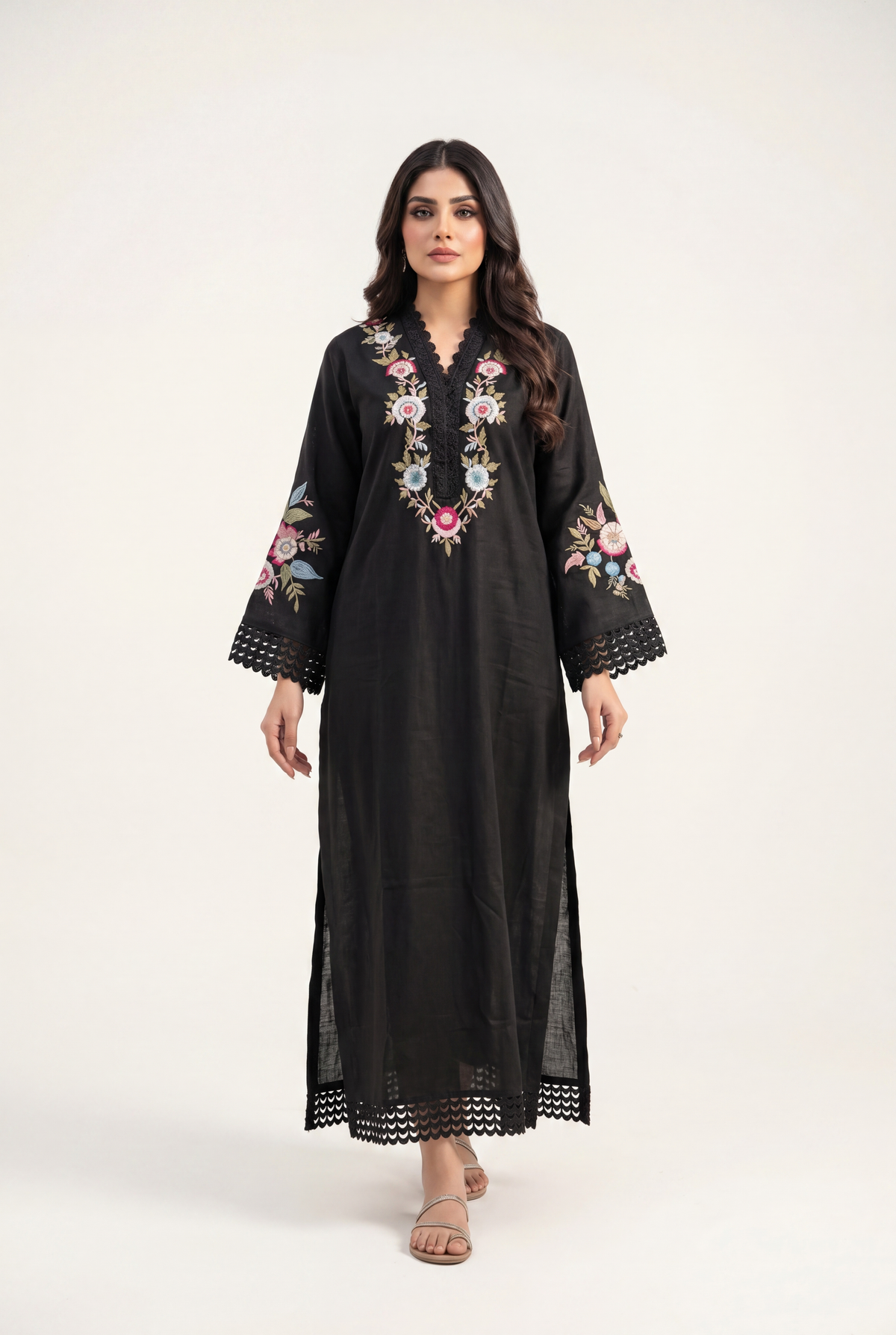 Bandhan Black Long Shirt 1-Piece - AI Photo