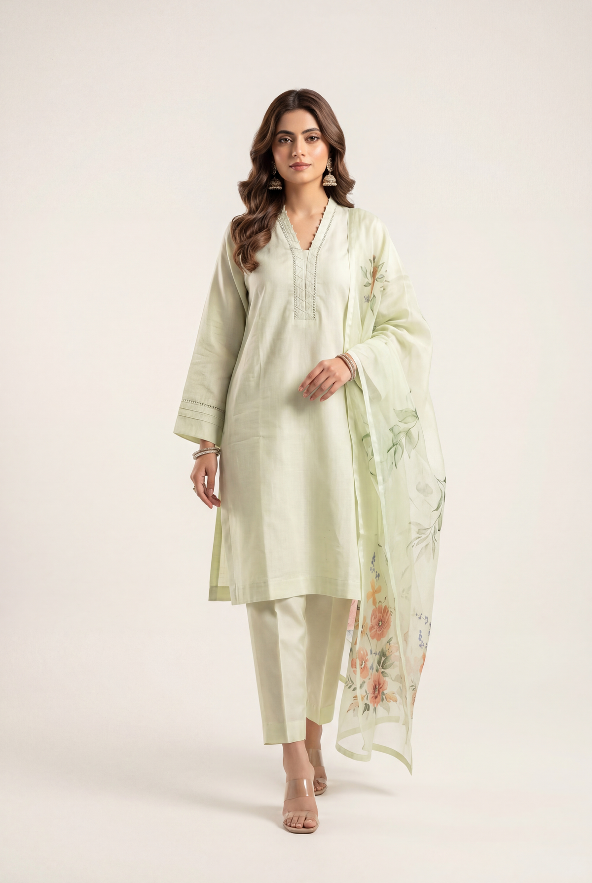 Tawakal Lime Green Shirt 3-Piece - AI Photo