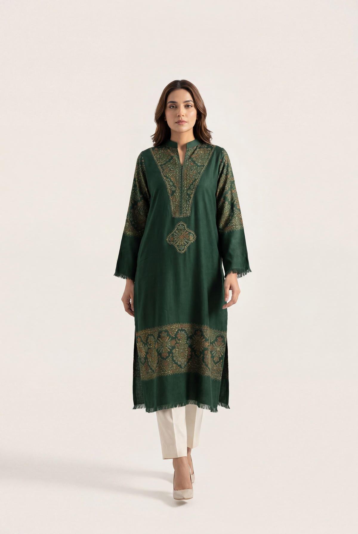 Bandhan Green Long Shirt 1-Piece - AI Photo