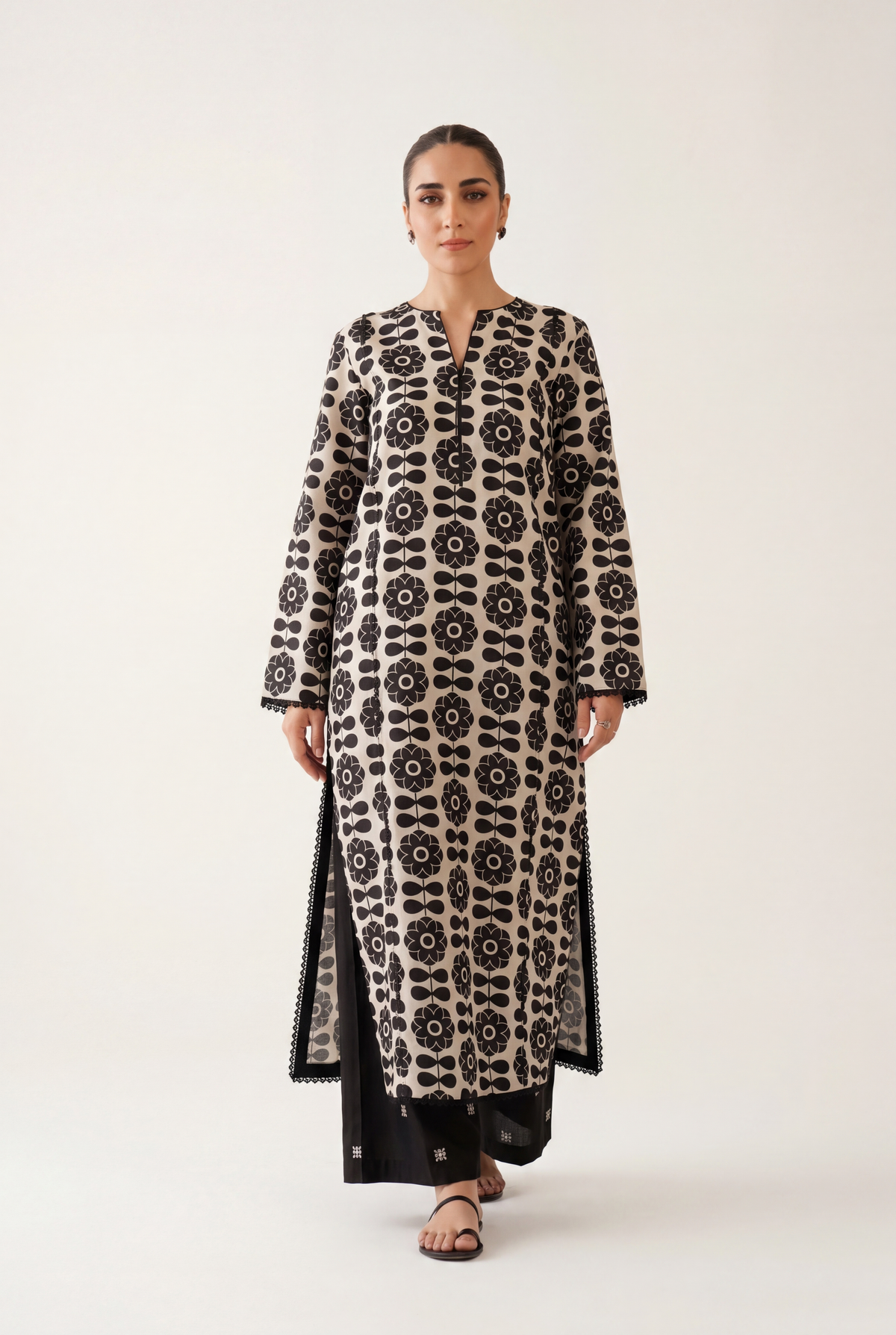 Vanya Offwhite Long Shirt 2-Piece - AI Photo