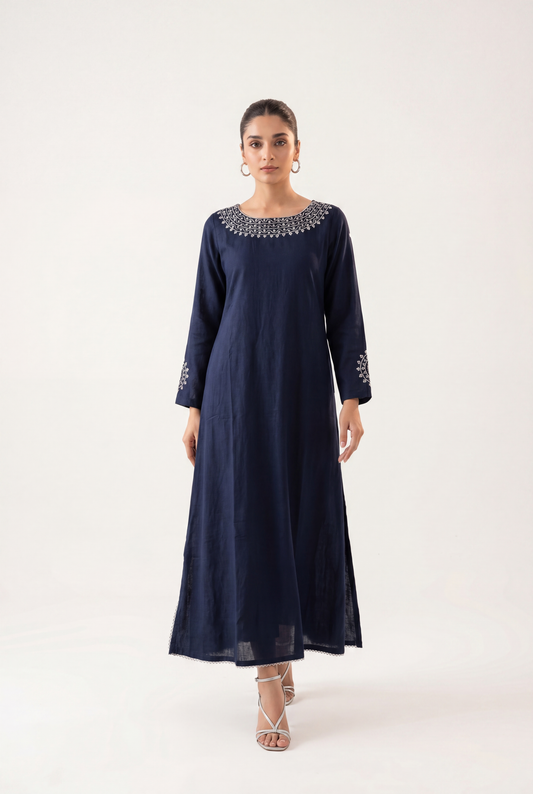 Bandhan Navy Blue Long Shirt 1-Piece - AI Photo