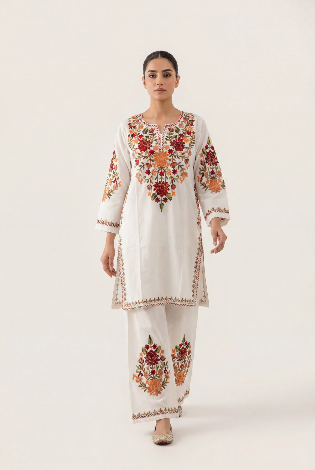 Bandhan White Shirt 2-Piece - AI Photo