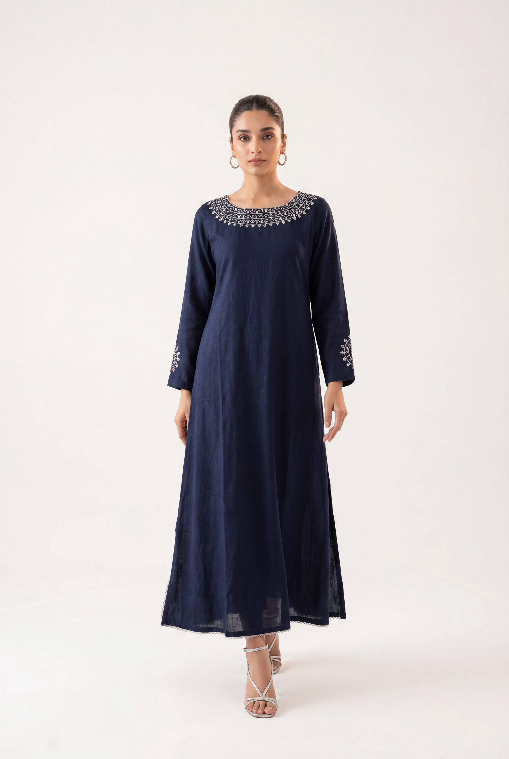 Bandhan Navy Blue Long Shirt 1-Piece - AI Photo