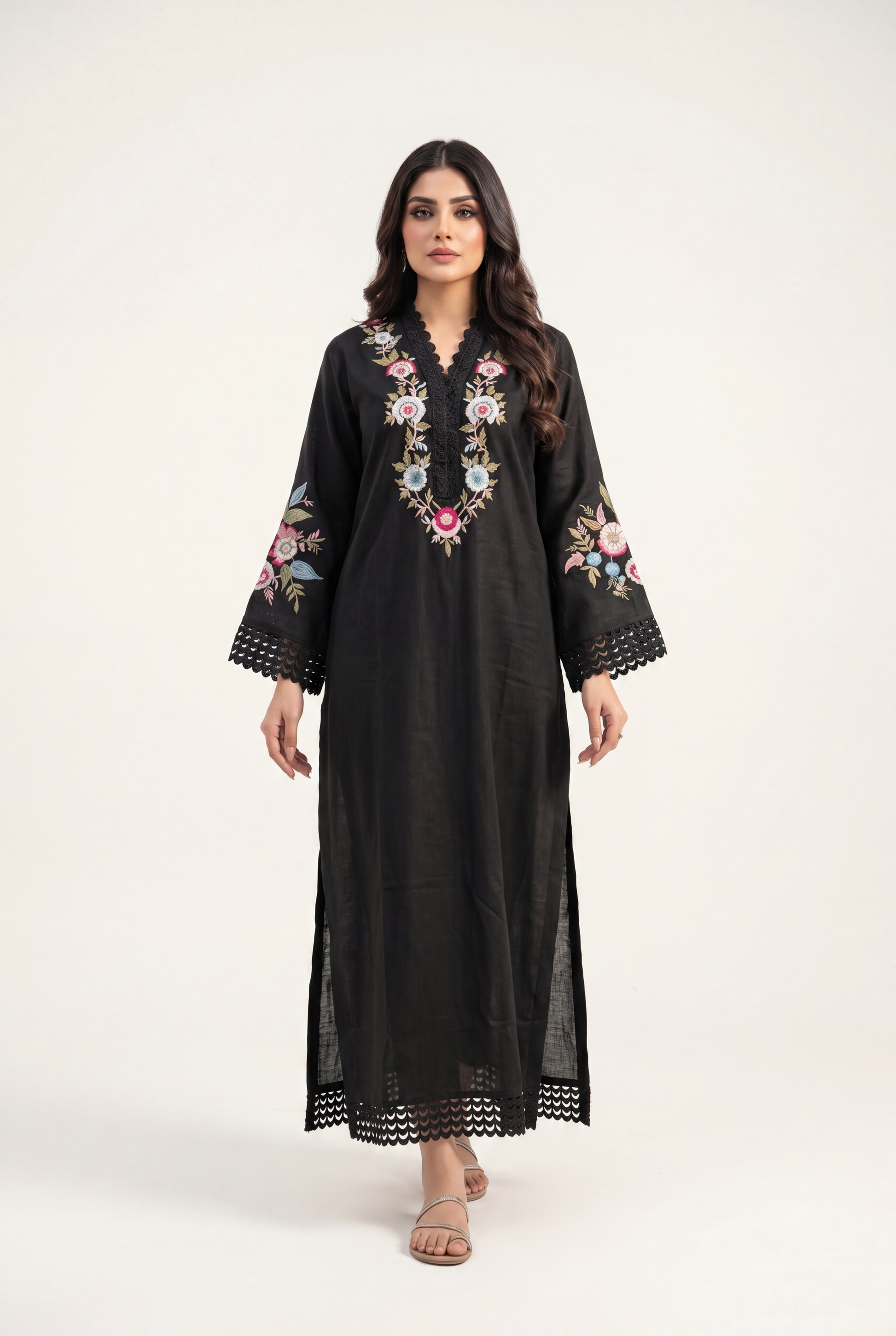 Bandhan Black Long Shirt 1-Piece - AI Photo