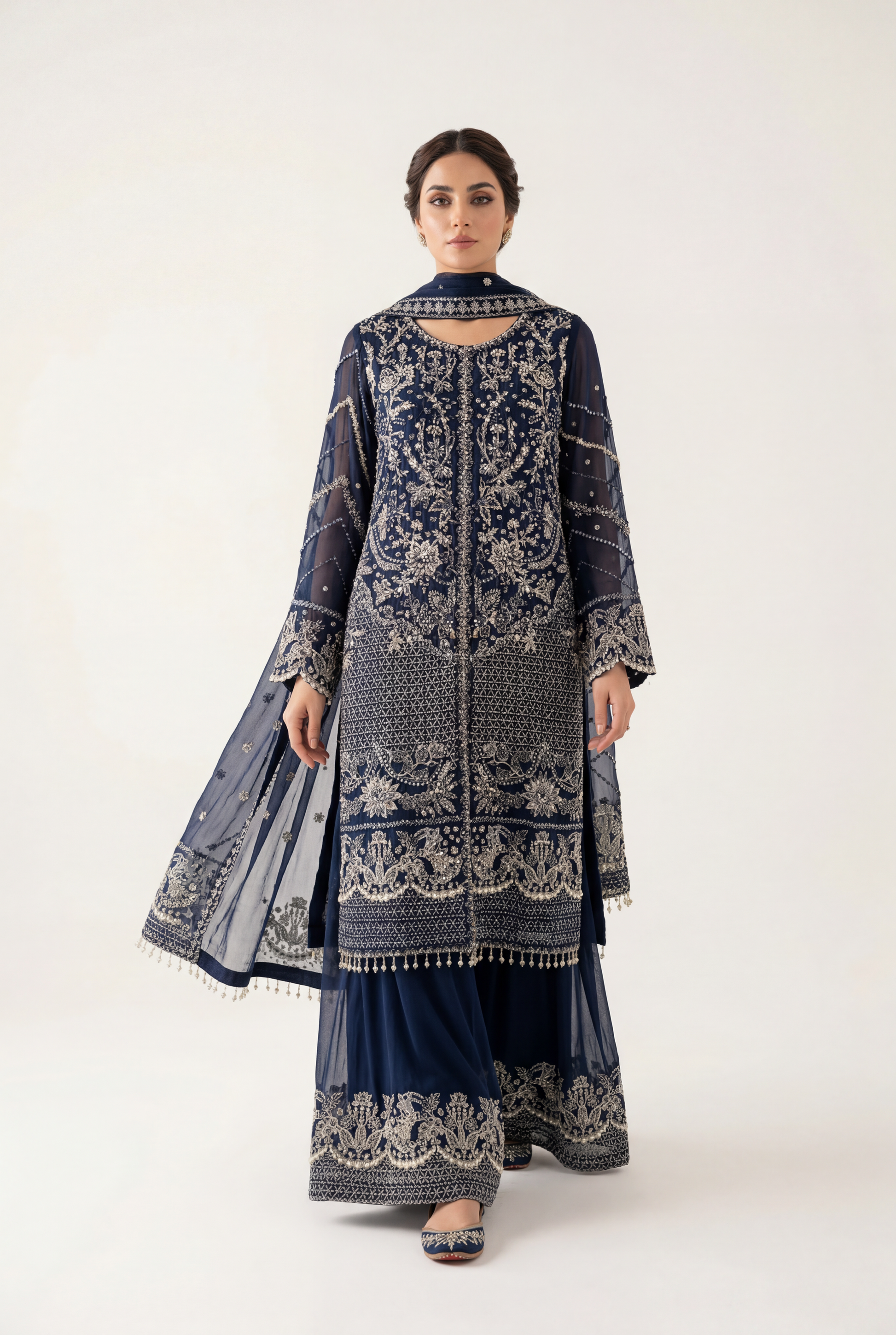 Bandhan Navy Blue Shirt 3-Piece - AI Photo