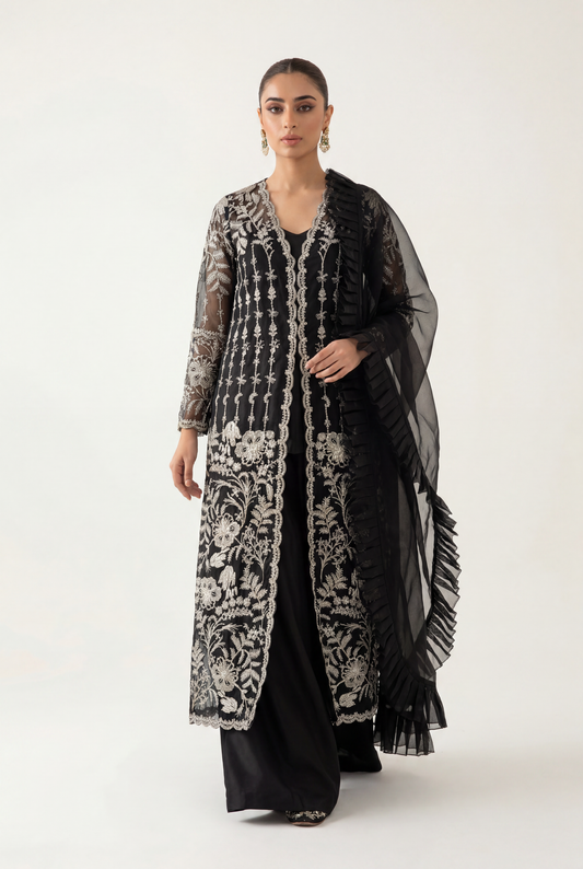 Vanya Black Gown, Shirt 4-Piece - AI Photo