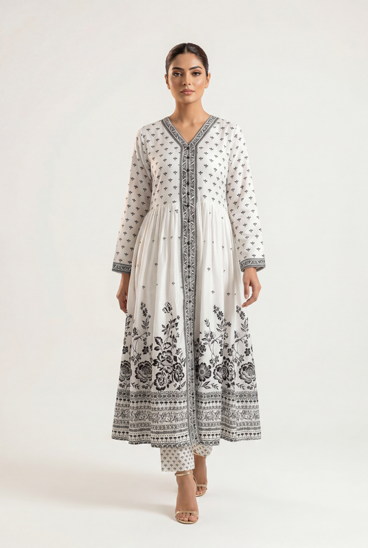Bandhan White Pishwas 2-Piece - AI Photo