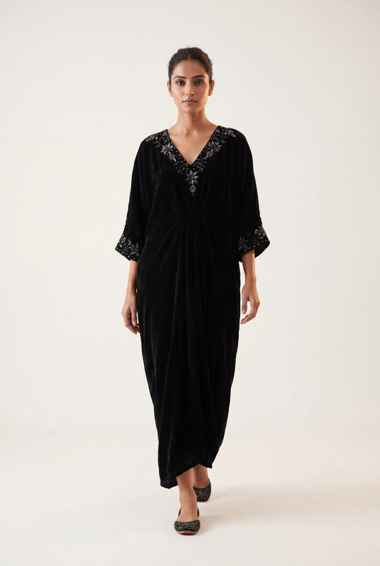 Vanya Black Kaftan 1-Piece - AI Photo