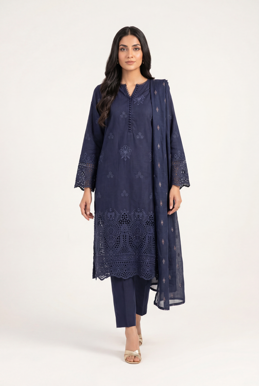 Tawakal Navy Blue Shirt 3-Piece - AI Photo