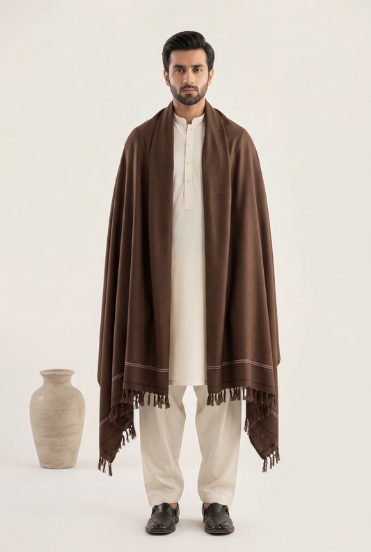 Almirah Brown Men Shawl 1-Piece - Men's - AI Photo