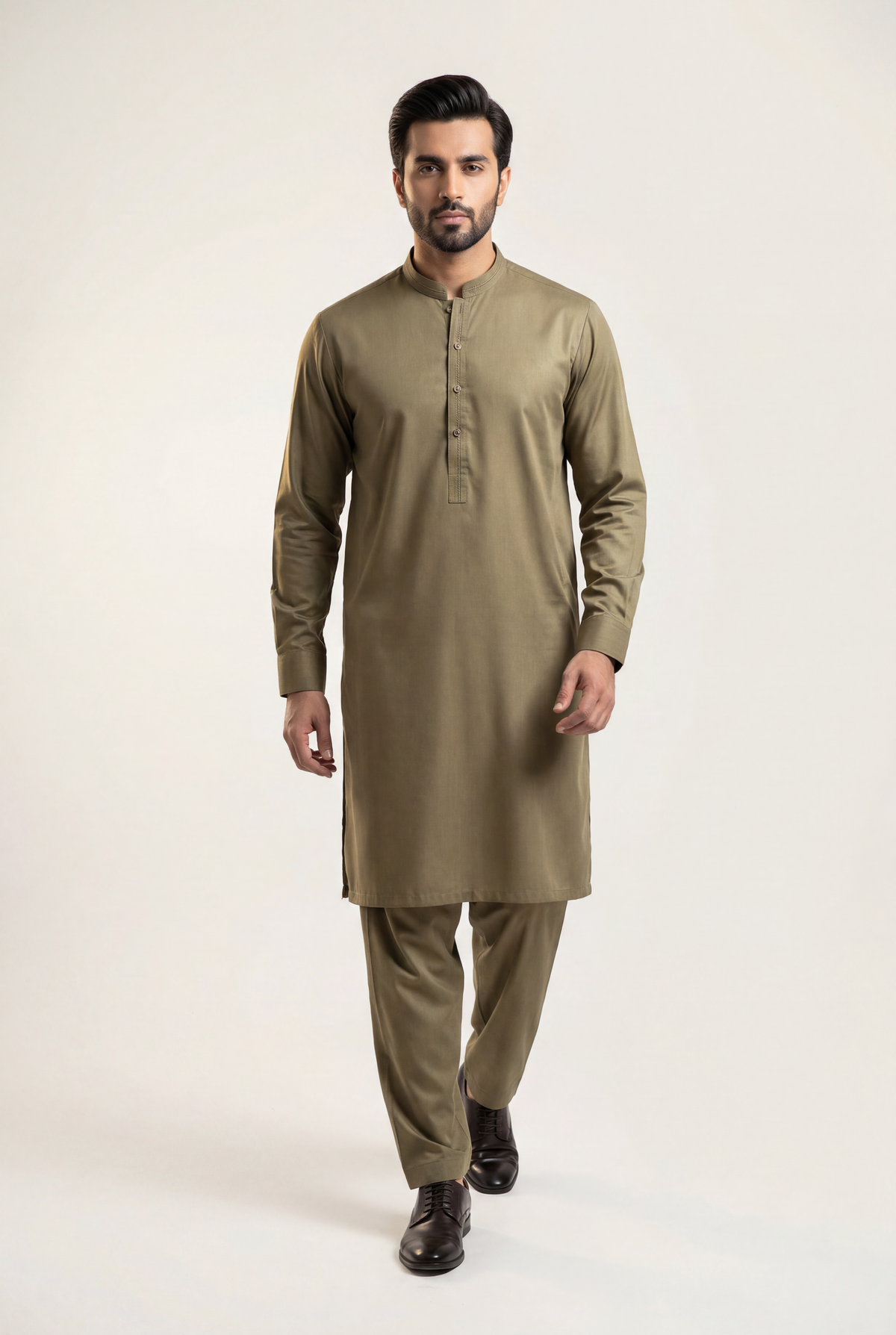 Gul Ahmad Mehndi Shalwar Kameez 2-Piece - Men's - AI Photo