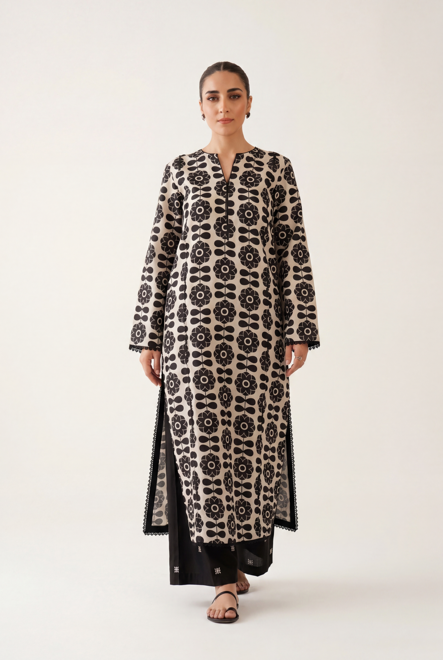 Vanya Offwhite Long Shirt 2-Piece - AI Photo