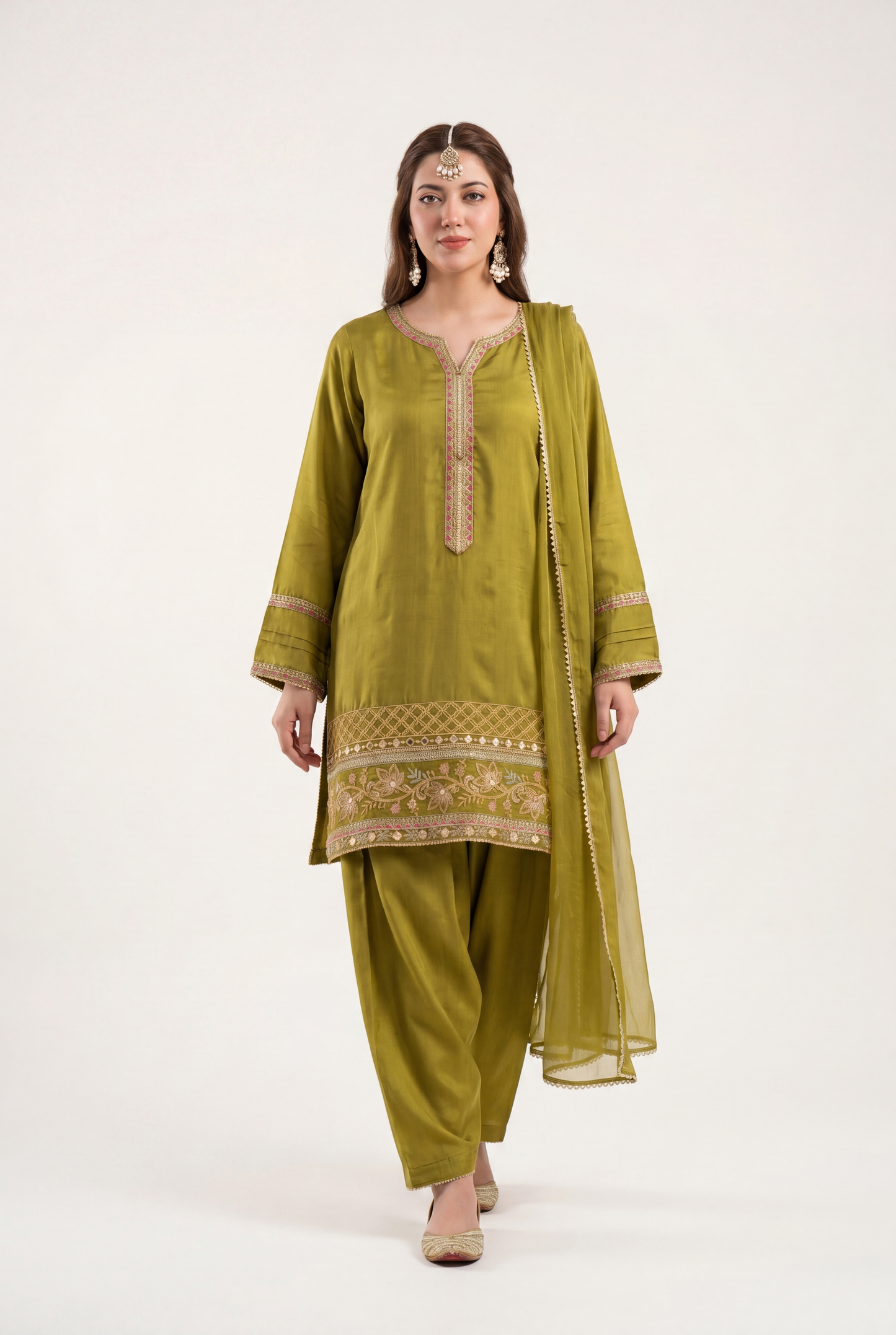 Bandhan Mehdi Shirt 3-Piece - AI Photo