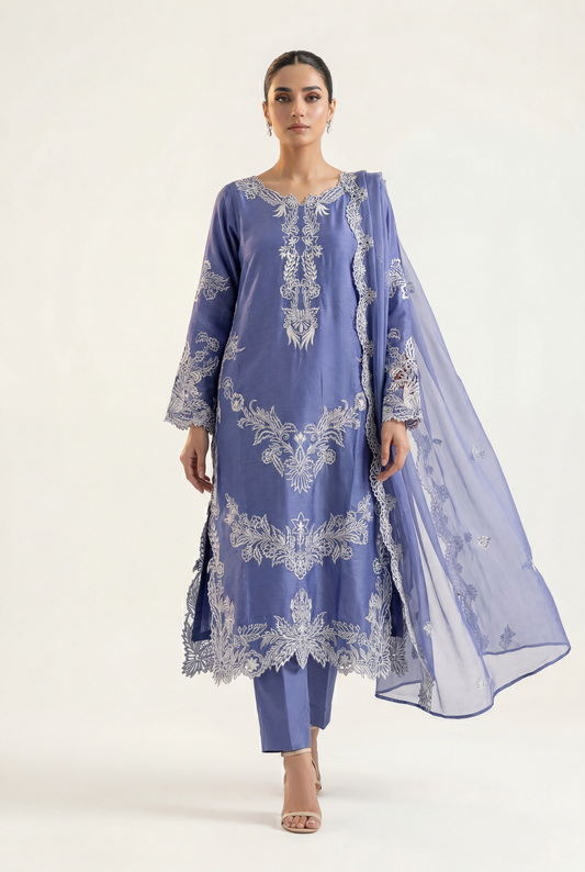 Bandhan Lilac Long Shirt 3-Piece - AI Photo
