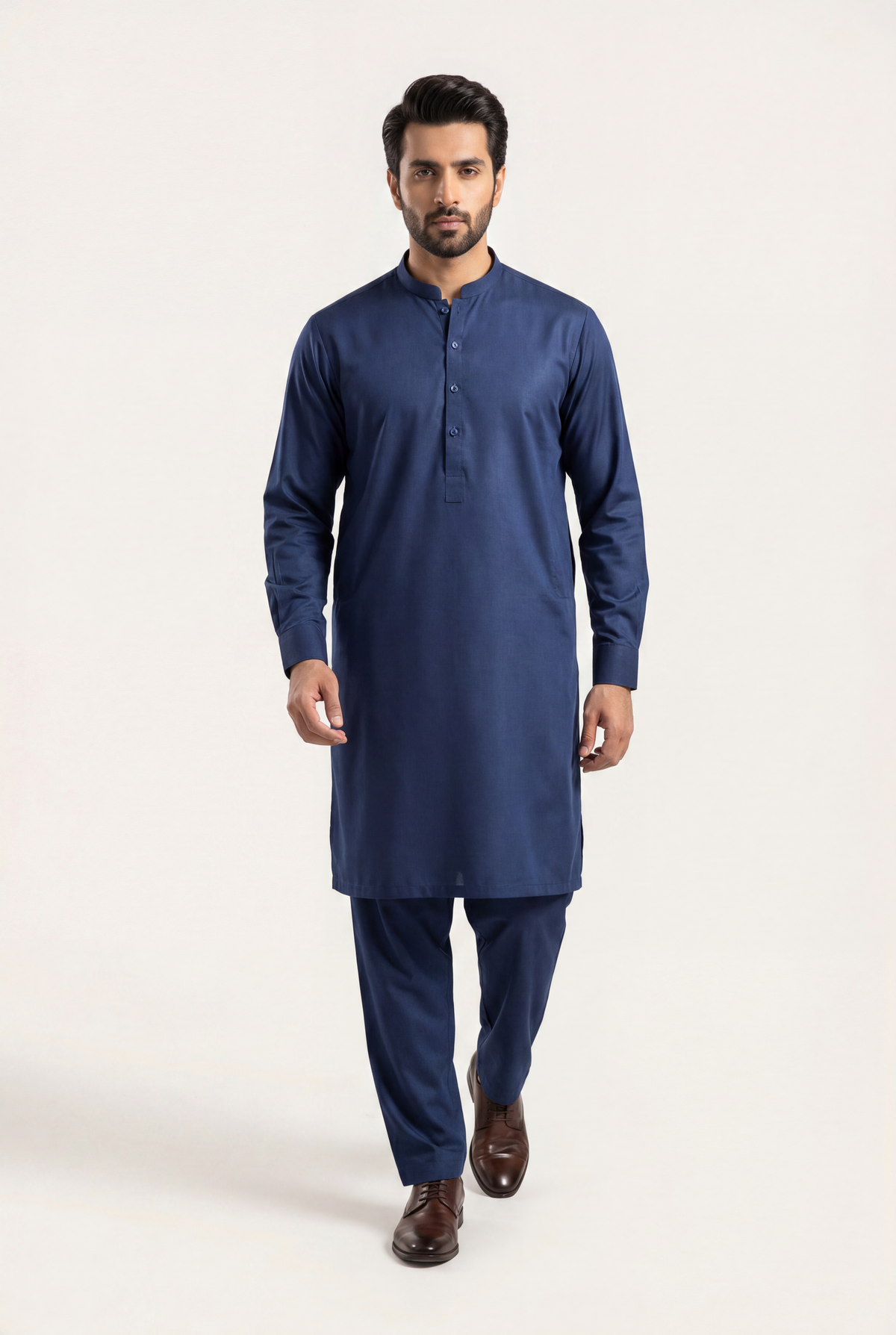 Gul Ahmad Navy Blue Shalwar Kameez 2-Piece - Men's - AI Photo