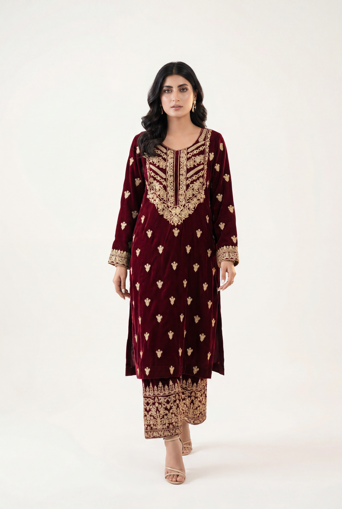 Bandhan Maroon Shirt 2-Piece - AI Photo