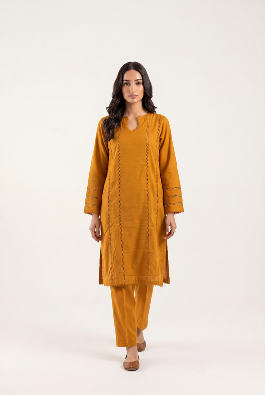 Vanya Desert Yellow Shirt 2-Piece - AI Photo