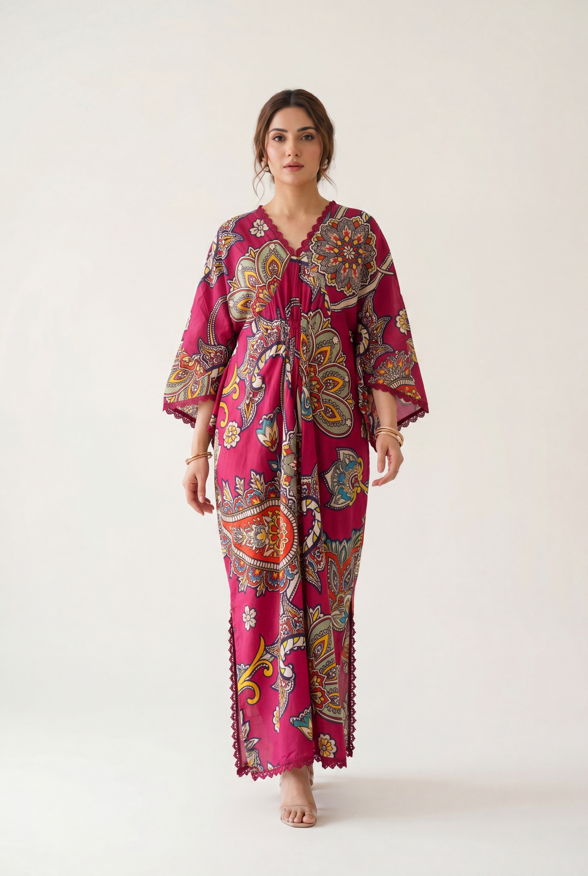 Bandhan Pink Kaftan 1-Piece - AI Photo