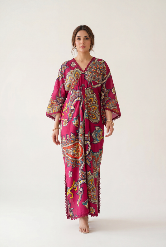 Bandhan Pink Kaftan 1-Piece - AI Photo
