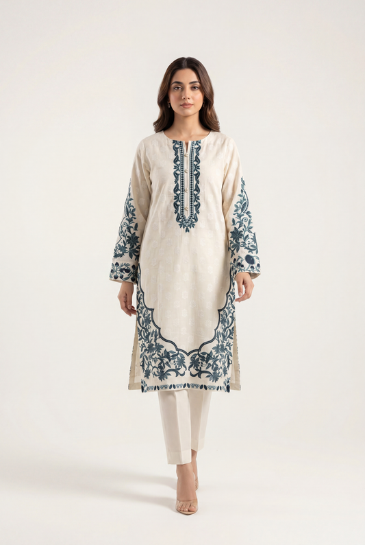 Bandhan Cream Shirt 2-Piece - AI Photo