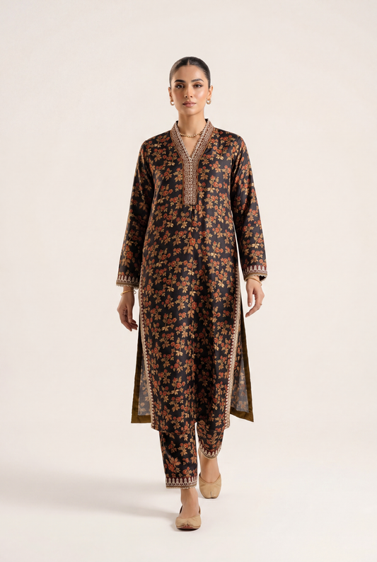 Vanya Black Long Shirt 2-Piece - AI Photo