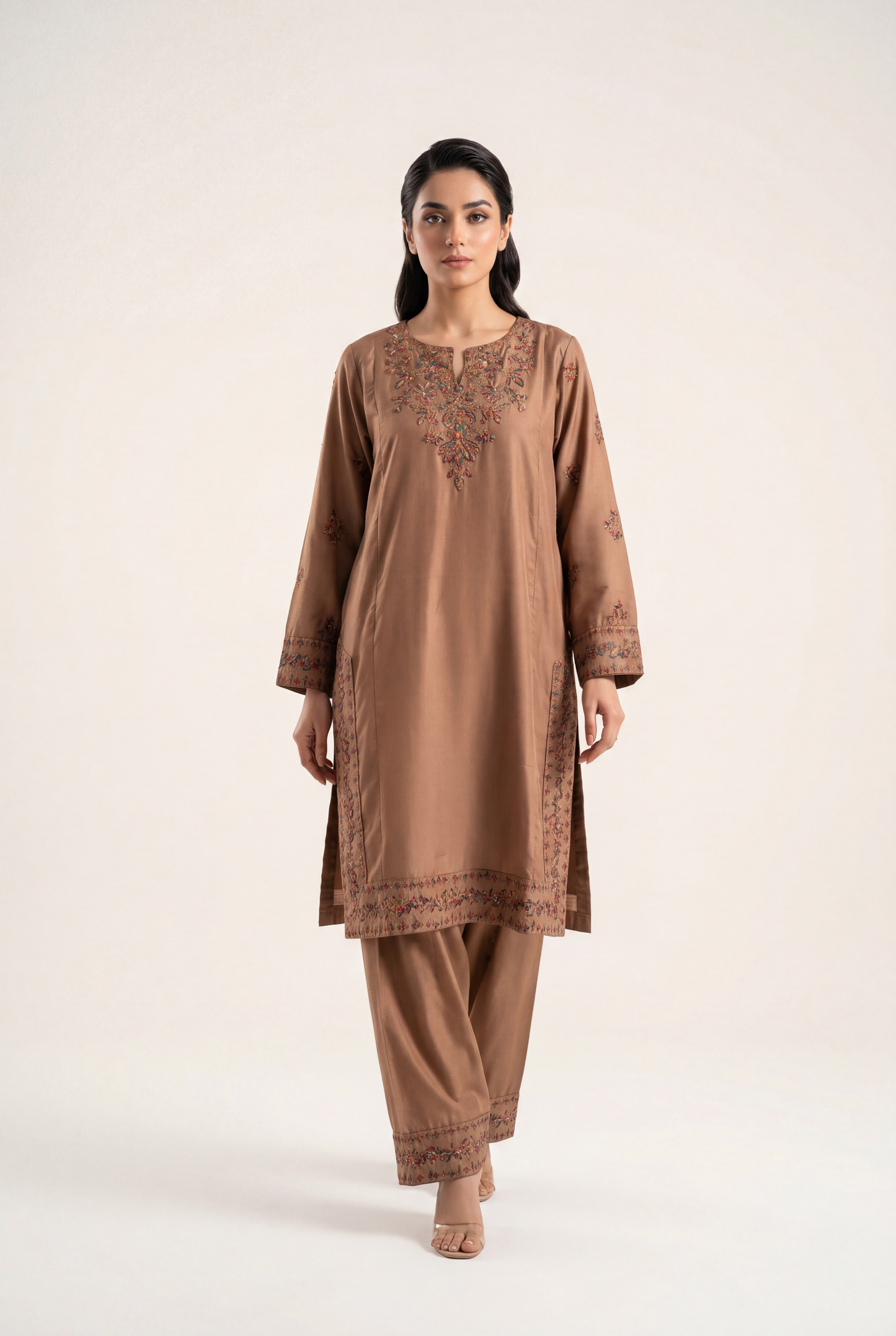 Bandhan Brown Shirt 2-Piece - AI Photo