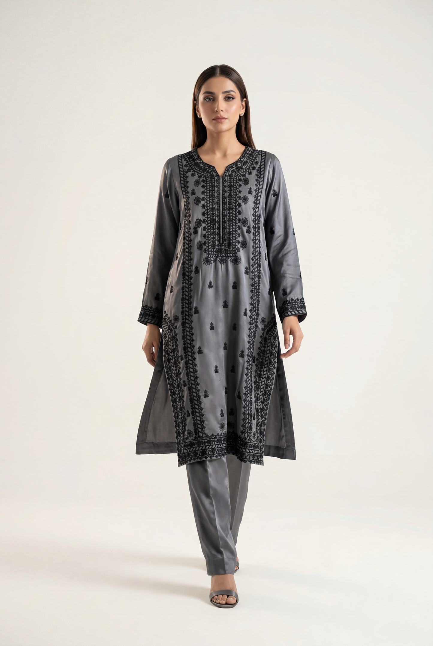 Bandhan Midnight Grey Shirt 2-Piece - AI Photo