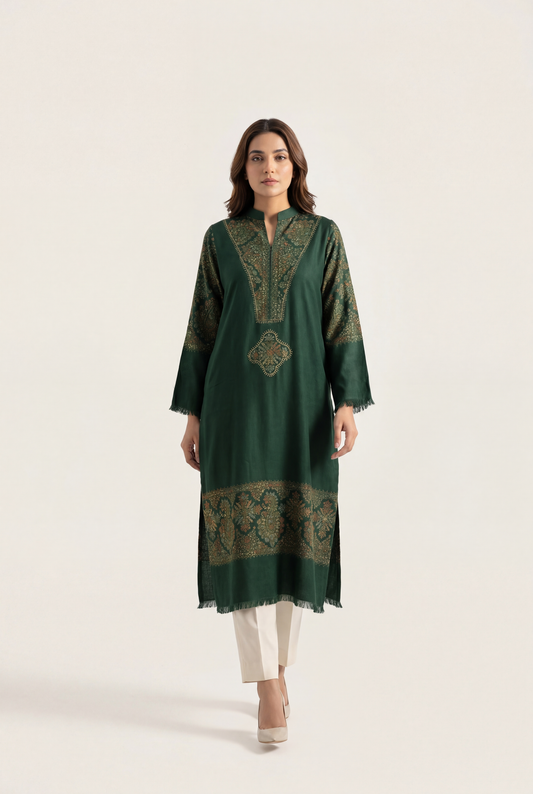 Bandhan Green Long Shirt 1-Piece - AI Photo
