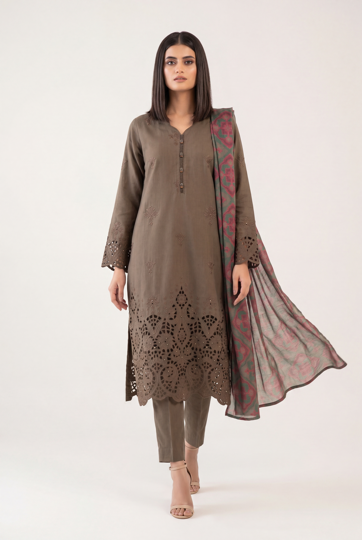Tawakal Dark Camel Shirt 3-Piece - AI Photo