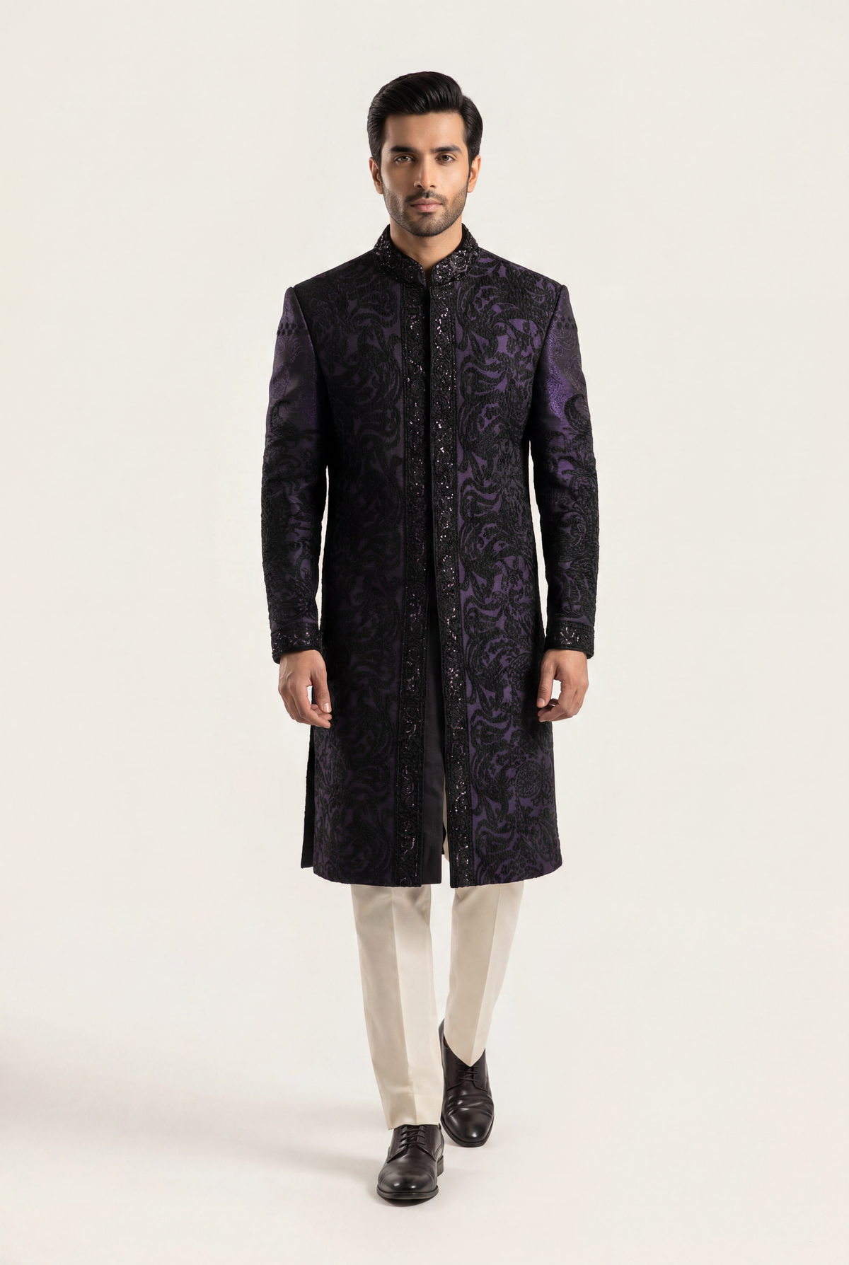 Almirah Black Sherwani 1-Piece - Men's - AI Photo