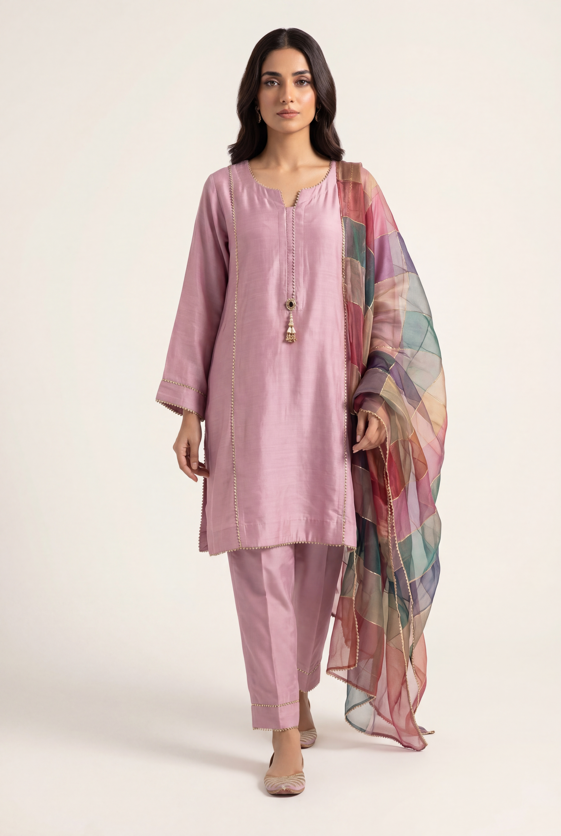 Bandhan Pink Shirt 3-Piece - AI Photo