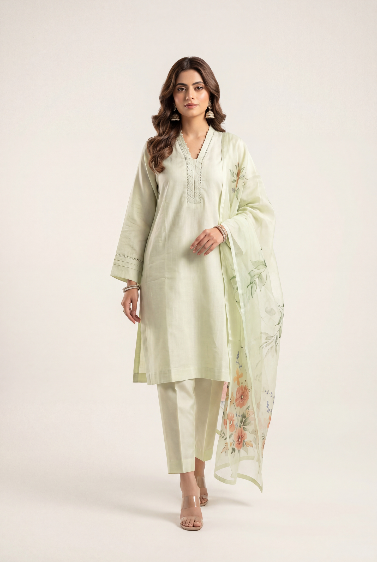 Tawakal Lime Green Shirt 3-Piece - AI Photo