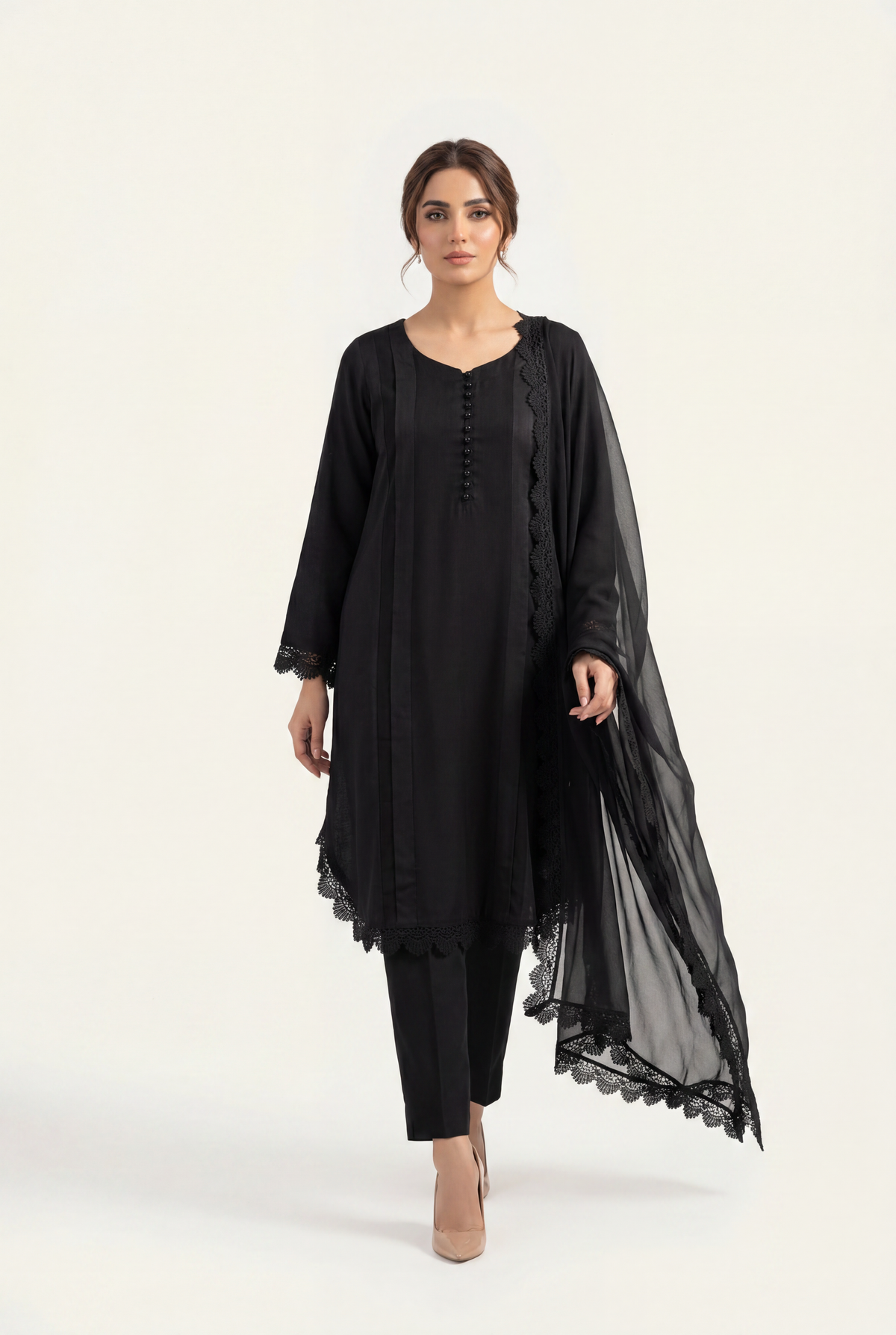 Bandhan Black Shirt 3-Piece - AI Photo