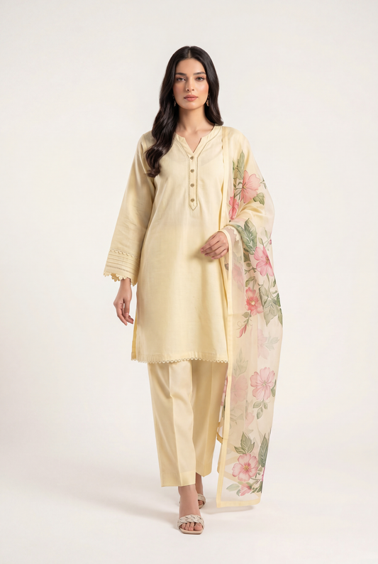Tawakal Light Yellow Shirt 3-Piece - AI Photo