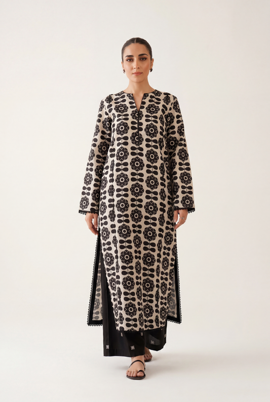 Vanya Offwhite Long Shirt 2-Piece - AI Photo